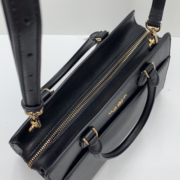 KATE SPADE Madison Saffiano Leather Medium Satchel BLACK COLOR - Picture 9 of 16